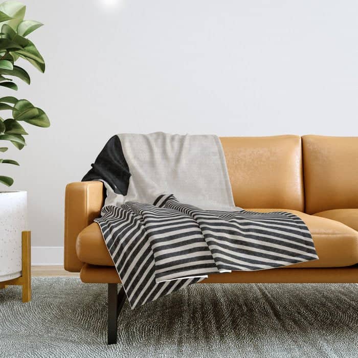 Woodblock Art, Mid Century Illustration Throw Blanket