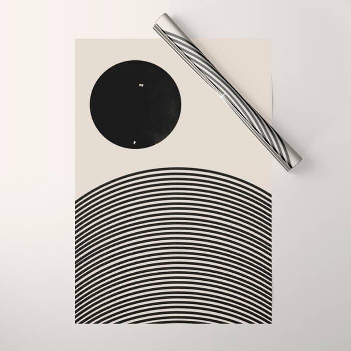 Woodblock Art, Mid Century Illustration Wrapping Paper