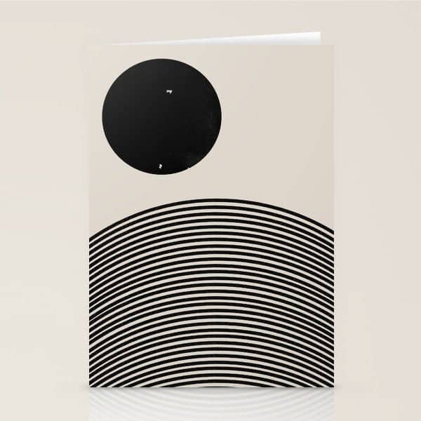 Woodblock Art, Mid Century Illustration Stationery Card
