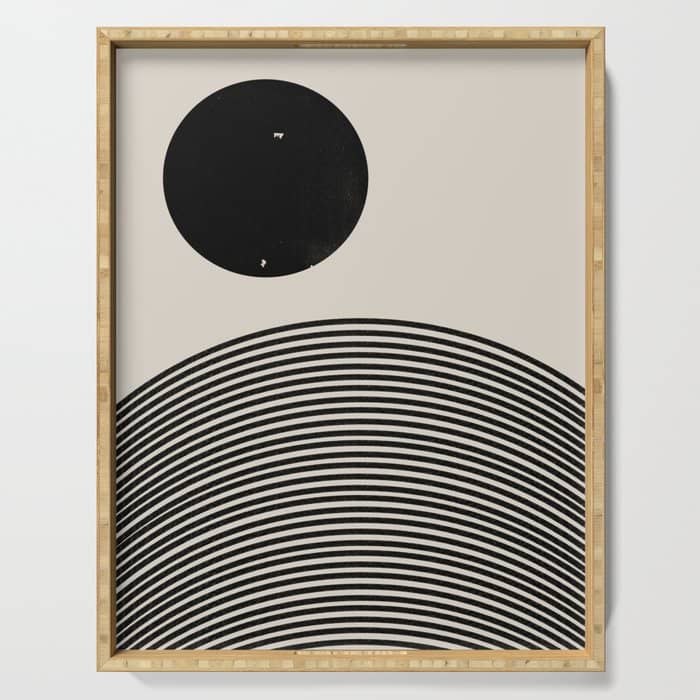 Woodblock Art, Mid Century Illustration Serving Tray