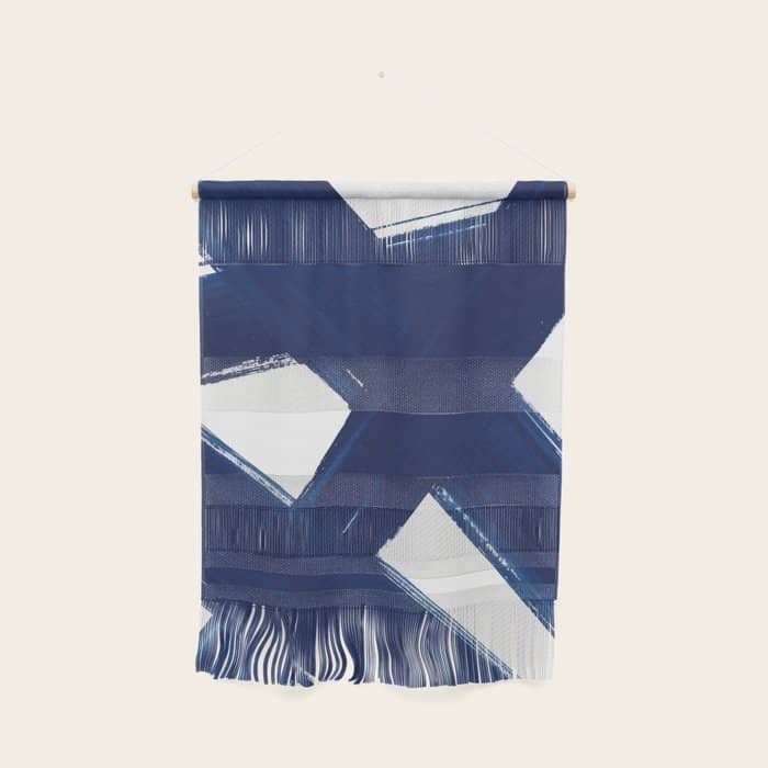 Indigo Abstract Brush Strokes | No. 3 Wall Hanging