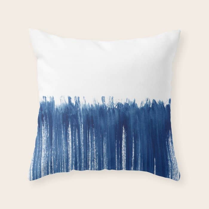 Indigo Abstract Brush Strokes | No. 5 Throw Pillow