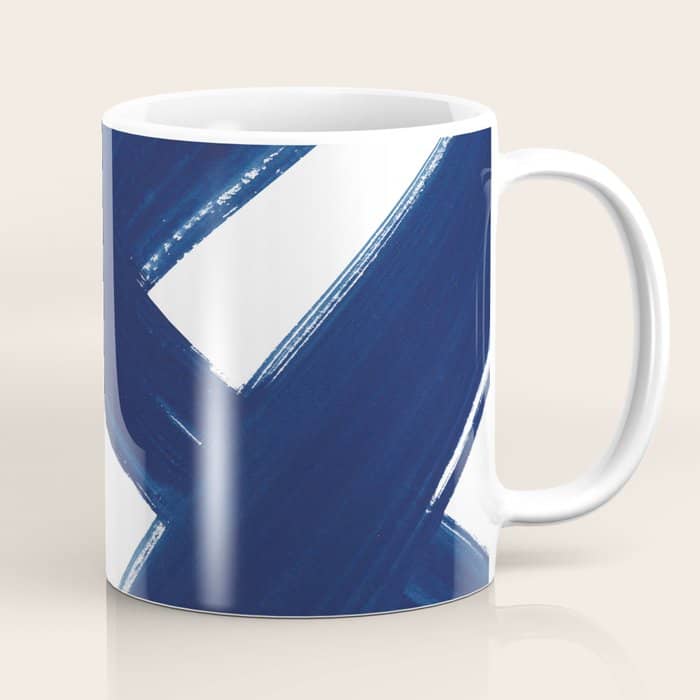 Indigo Abstract Brush Strokes | No. 3 Coffee Mug