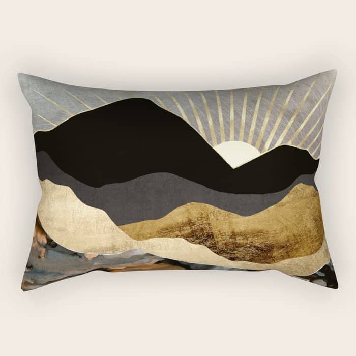 Copper And Gold Mountains Rectangular Pillow