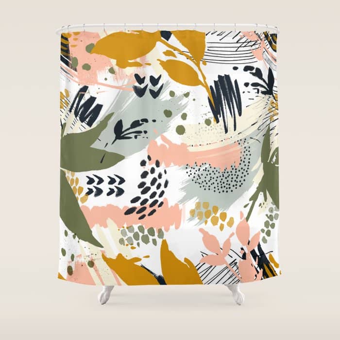 Abstract Strokes Still Life Shower Curtain