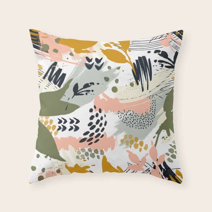 Abstract Strokes Still Life Throw Pillow