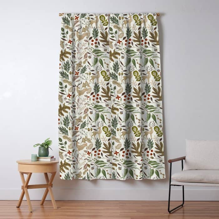 Christmas In The Wild Nature Window Curtain