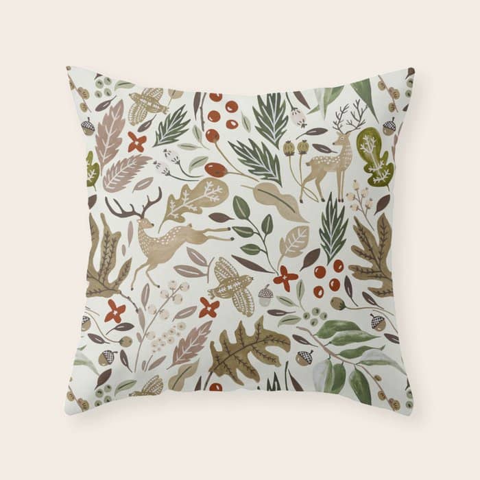 Christmas In The Wild Nature Throw Pillow