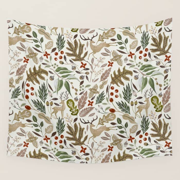 Christmas In The Wild Nature Wall Tapestry