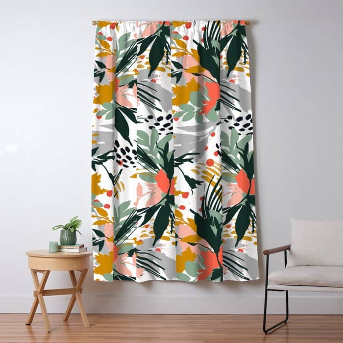 Botanical Brush Strokes I Window Curtain