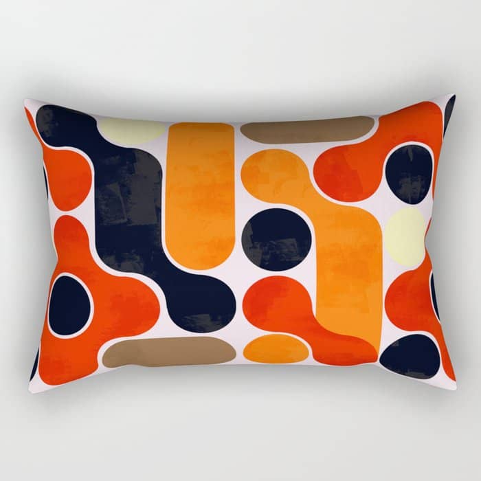 Mid-Century Geometry No4 Rectangular Pillow