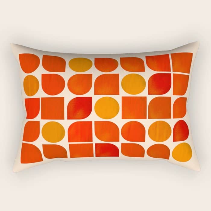 Fun Geometry - Mid-Century Abstract Rectangular Pillow