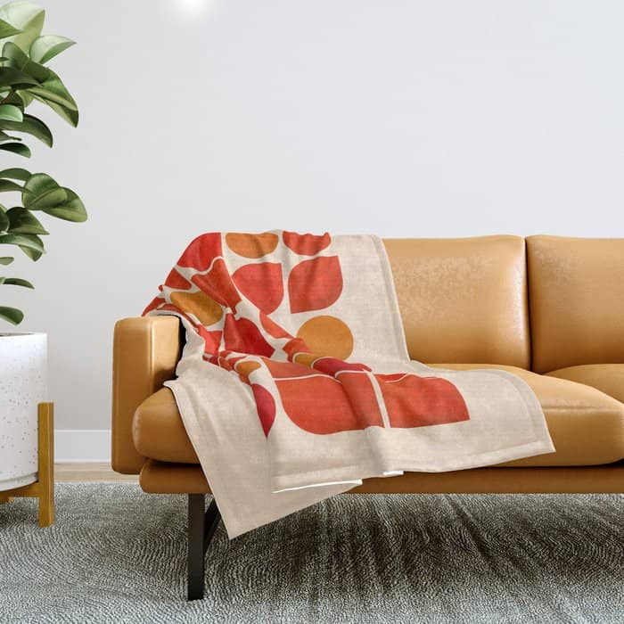 Fun Geometry - Mid-Century Abstract Throw Blanket