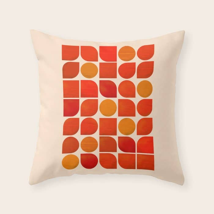 Fun Geometry - Mid-Century Abstract Throw Pillow