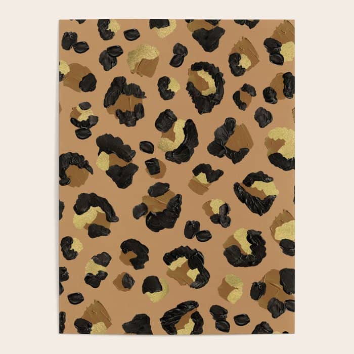 Leopard Print - Neutral & Gold Palette Poster