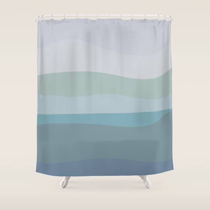 Calming Ocean Waves In Soft Dusty Pastels Shower Curtain