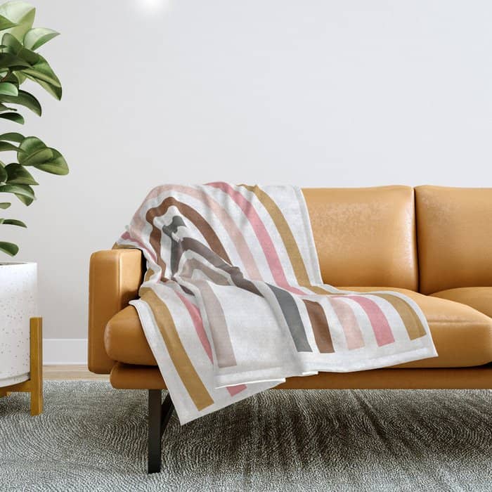 Whimsical Rainbow In Earthy Colors Throw Blanket