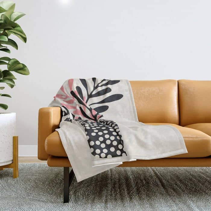 Still Life With Vase And Three Branches Throw Blanket