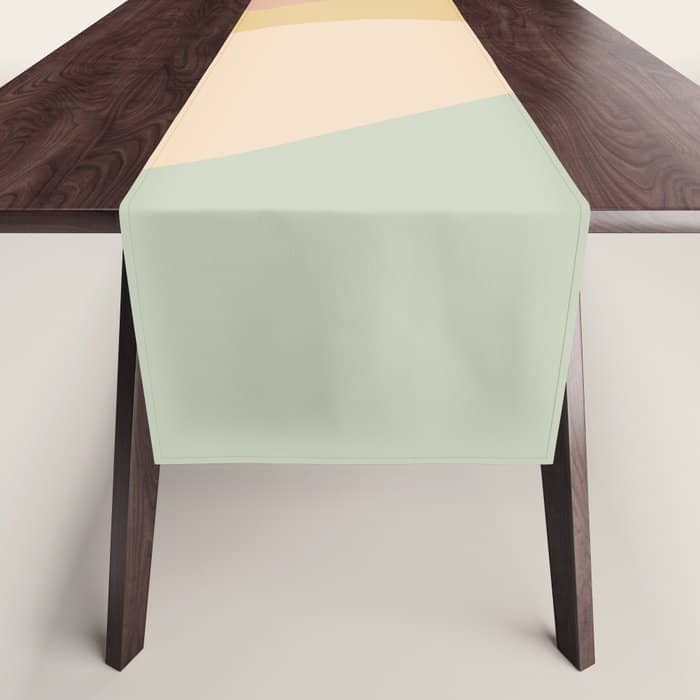 Abstract Color Waves - Neutral Pastel Table Runner