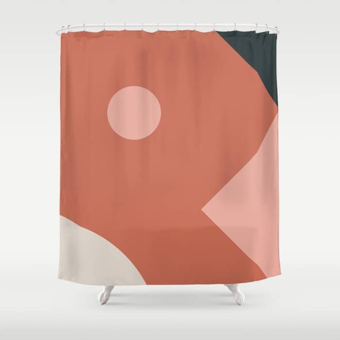 Orbit 06 Modern Geometric Shower Curtain