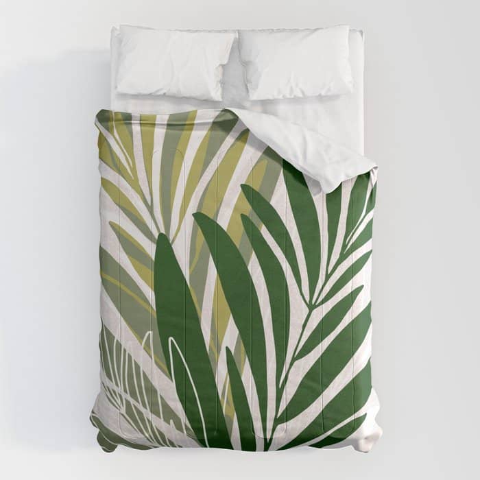 Olive Branches Contemporary Botanical Art Comforter