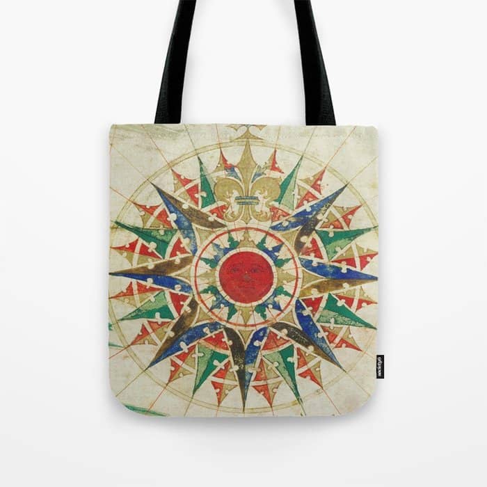 Vintage Compass Rose Diagram (1502) Tote Bag