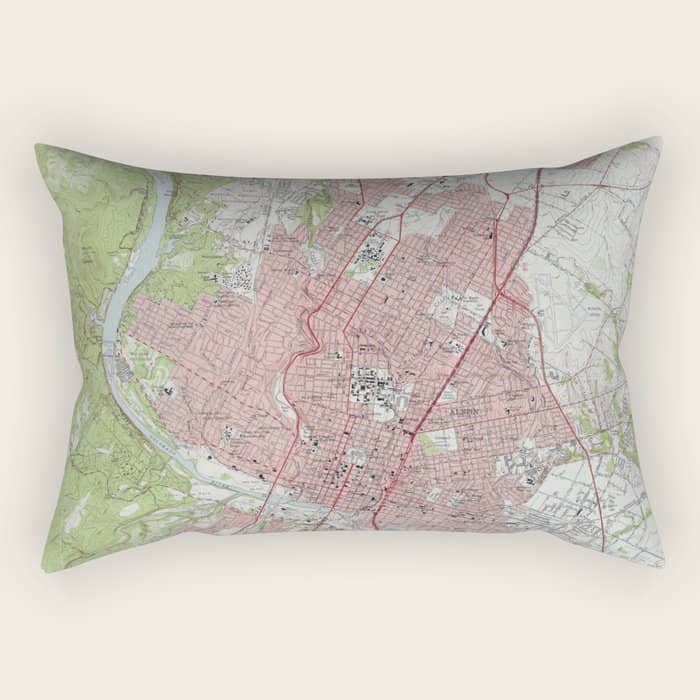 Vintage Map Of Austin Texas (1955) Rectangular Pillow