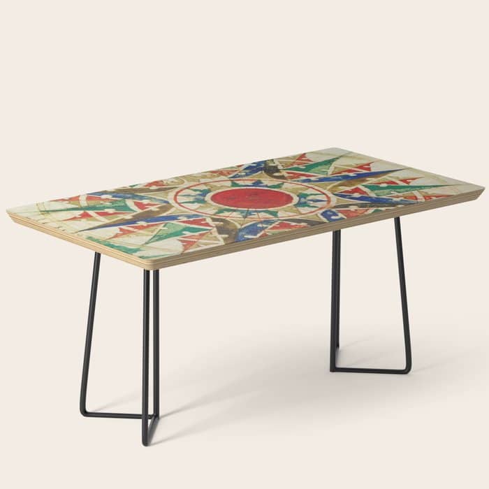 Vintage Compass Rose Diagram (1502) Coffee Table