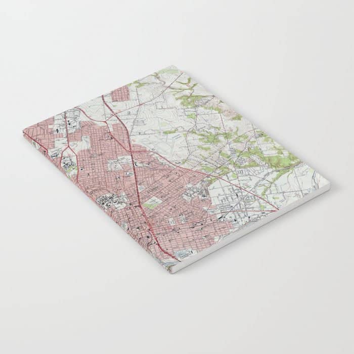 Vintage Map Of Austin Texas (1955) Notebook