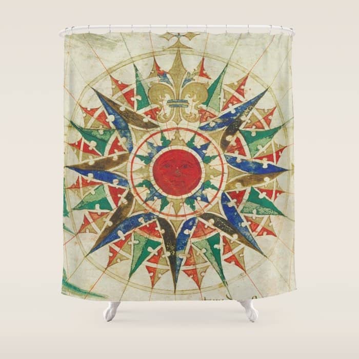 Vintage Compass Rose Diagram (1502) Shower Curtain