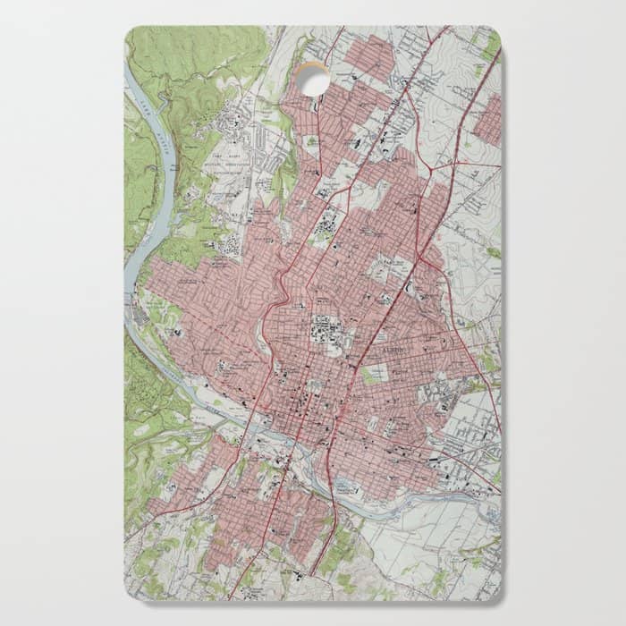 Vintage Map Of Austin Texas (1955) Cutting Board