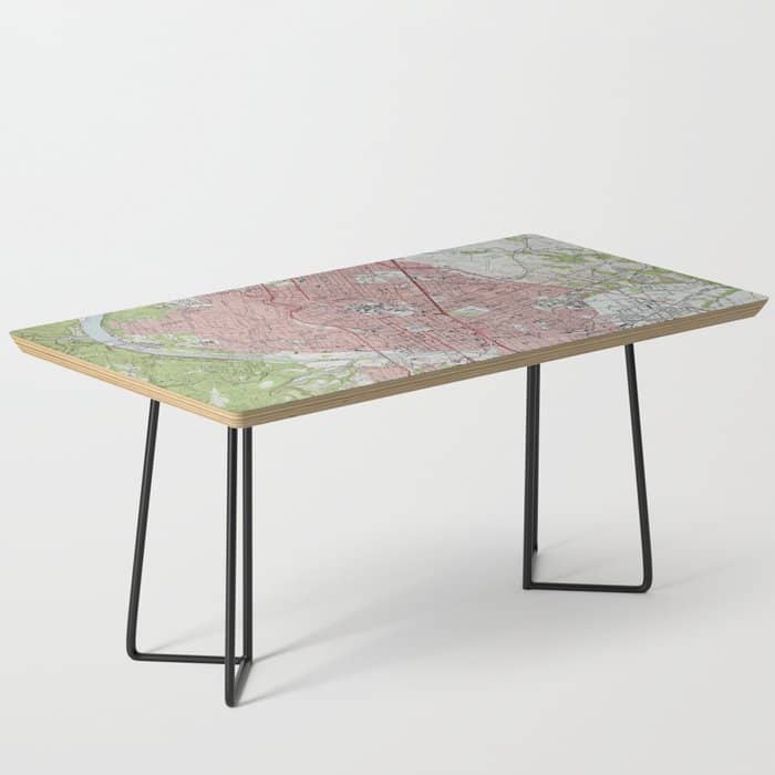 Vintage Map Of Austin Texas (1955) Coffee Table
