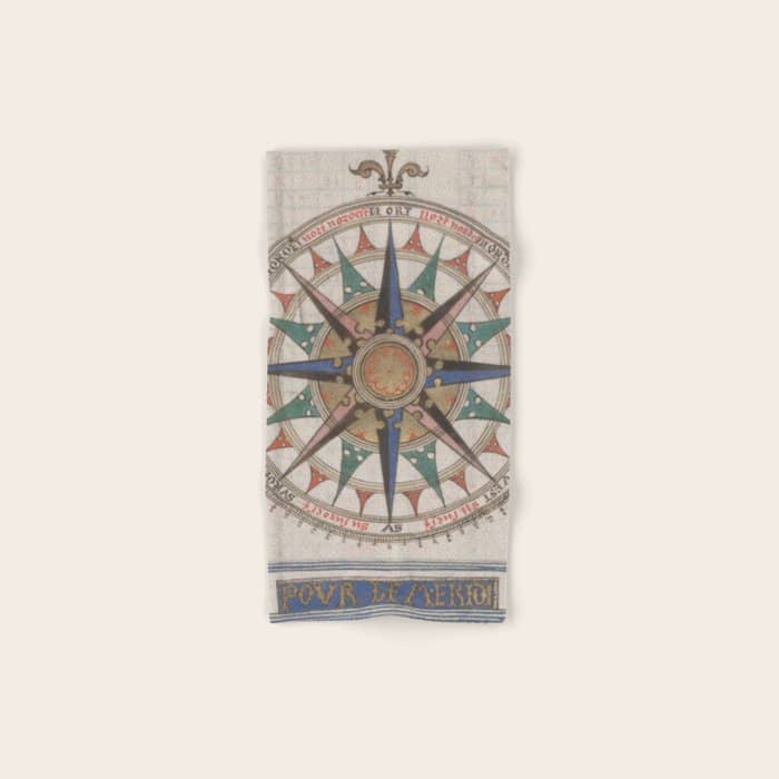 Historical Nautical Compass (1543) Bath Towel
