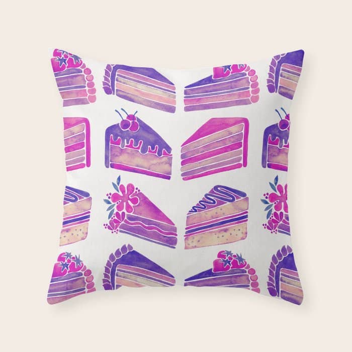 Cake Slices - Unicorn Palette Throw Pillow