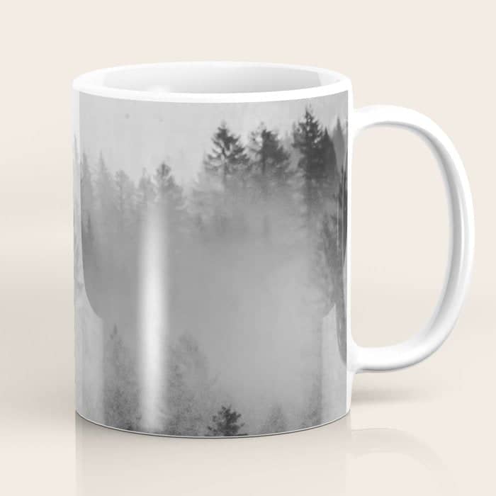 Black And White Forest Abstract Coffee Mug