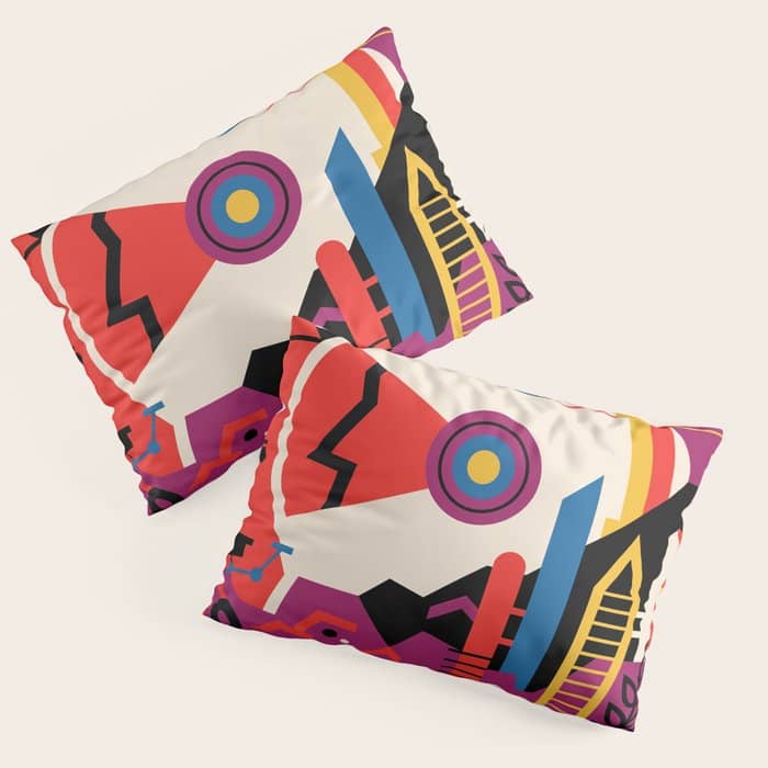 Nasa Retro Space Travel Poster #9 Mars Pillow Sham