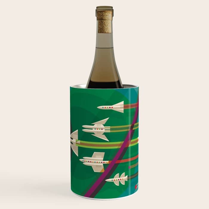 Nasa Retro Space Travel Poster The Grand Tour Wine Chiller