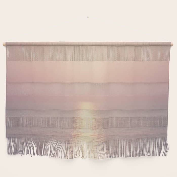 Golden Sunset - Aerial Ocean - Rose Pink Sky - Horizon - Sea Travel Photography By Ingrid Beddoes Wall Hanging