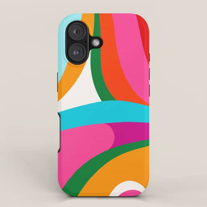 Colorful Mid Century Abstract 2 Iphone Case
