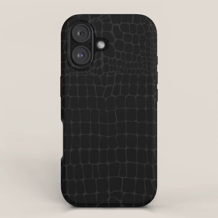 Black Crocodile Alligator Animal Print Iphone Case