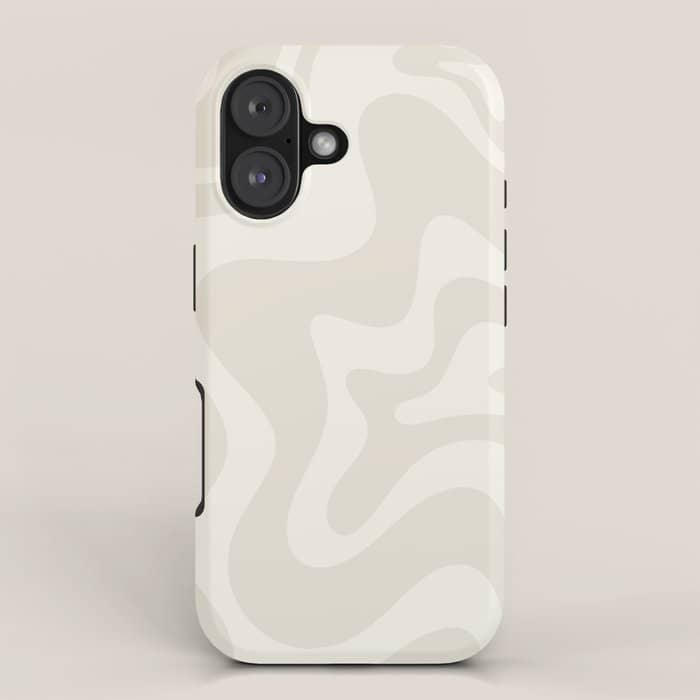 Liquid Swirl Contemporary Abstract Pattern In Barely-There Pale Beige And Light Cream  Iphone Case