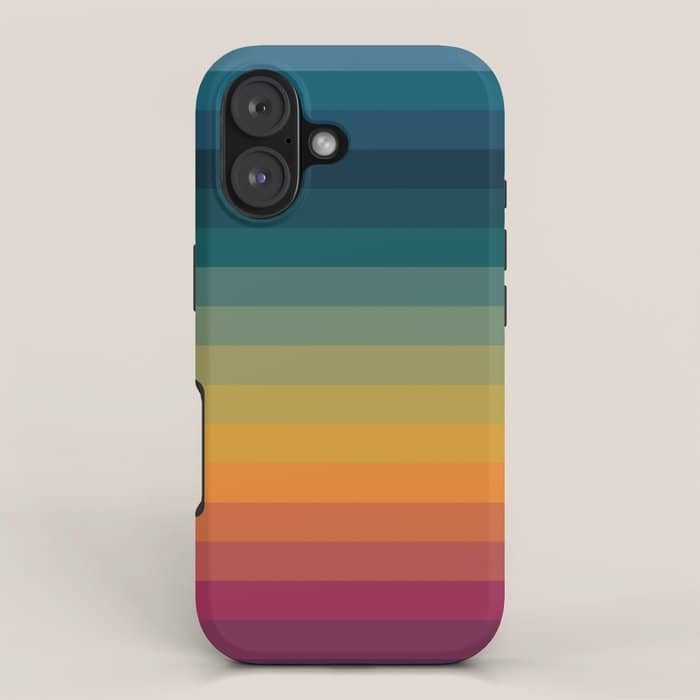 Colorful Abstract Vintage 70s Style Retro Rainbow Summer Stripes Iphone Case