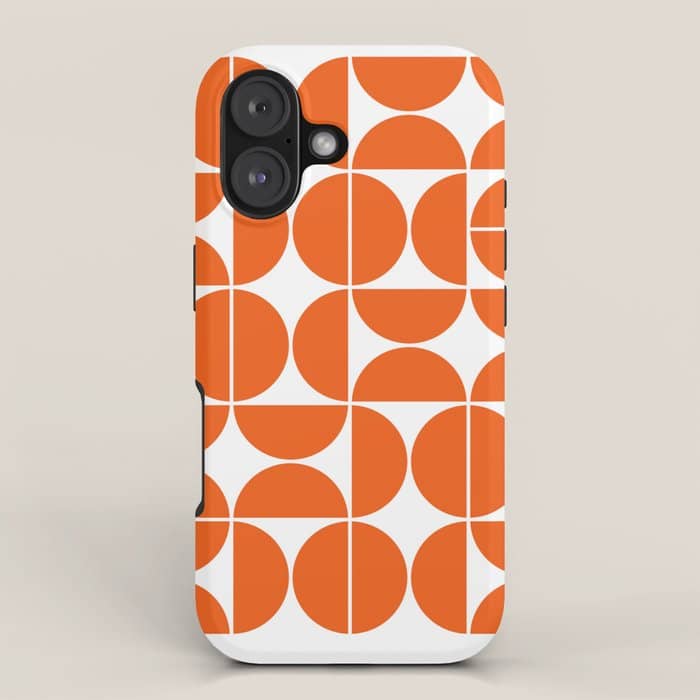 Mid Century Modern Geometric 04 Orange Iphone Case