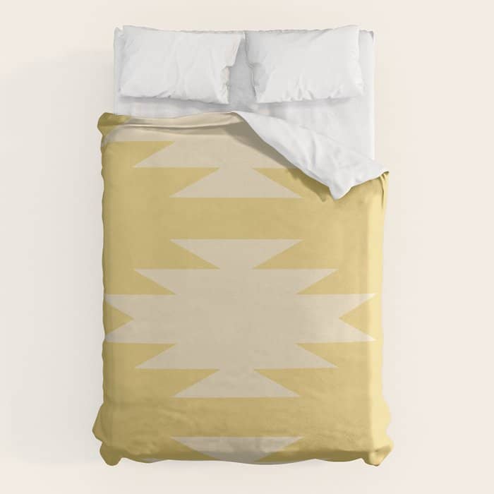 Geometric Southwestern Minimalism - Bright Golden Yellow Duvet Cover
