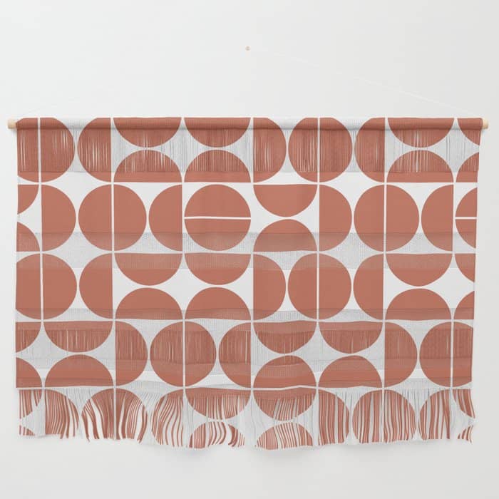 Mid Century Modern Geometric 04 Terracotta Wall Hanging