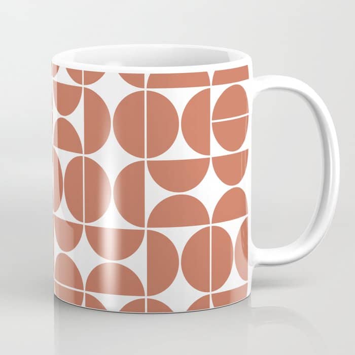 Mid Century Modern Geometric 04 Terracotta Coffee Mug