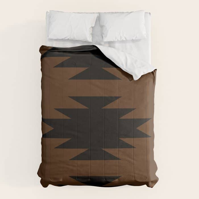 Geometric Southwestern Minimalism - Earthy Burnt Orange Comforter