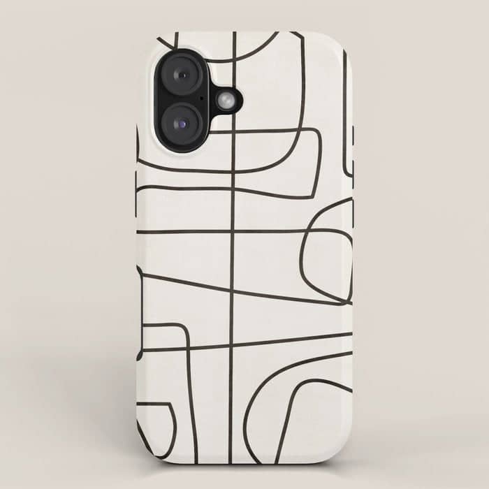 Minimalist Black White Abstract Line Art Iphone Case