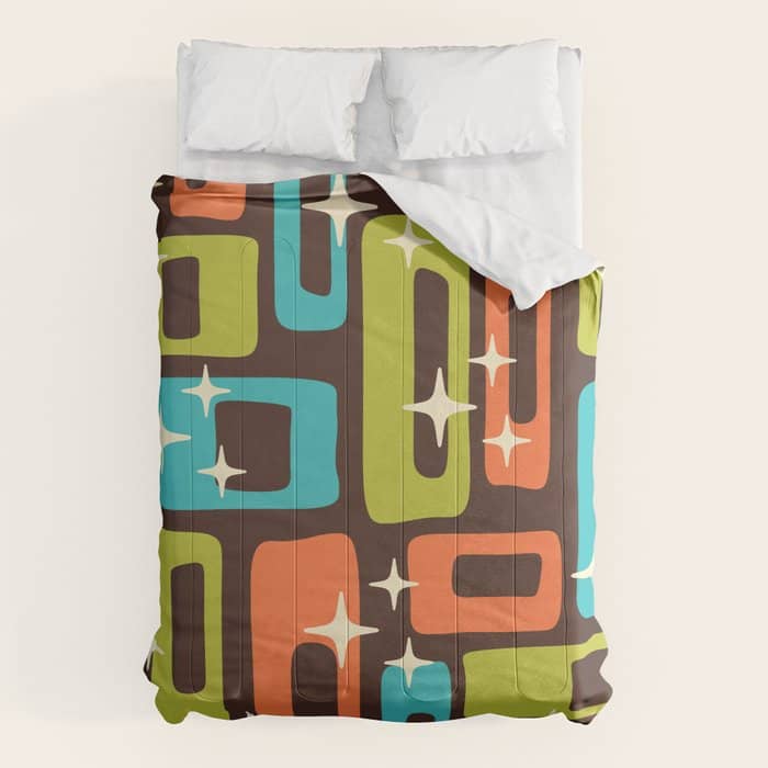 Retro Mid Century Modern Abstract Pattern 632 Comforter