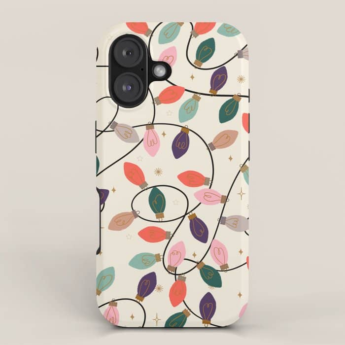 Whimsical Festive String Lights Seamless Pattern Iphone Case